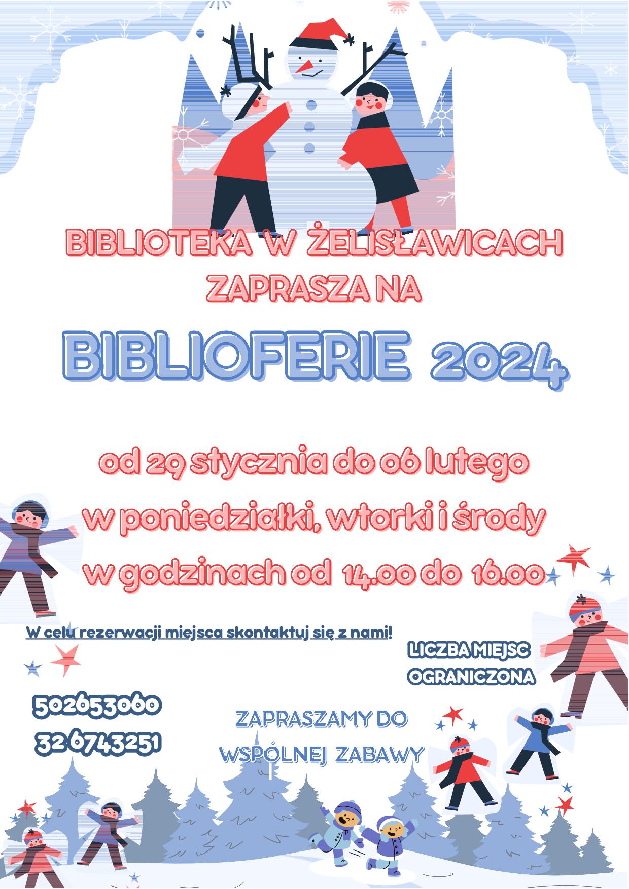 Ferie Zimowe 2024 - Filia w Żelisławicach