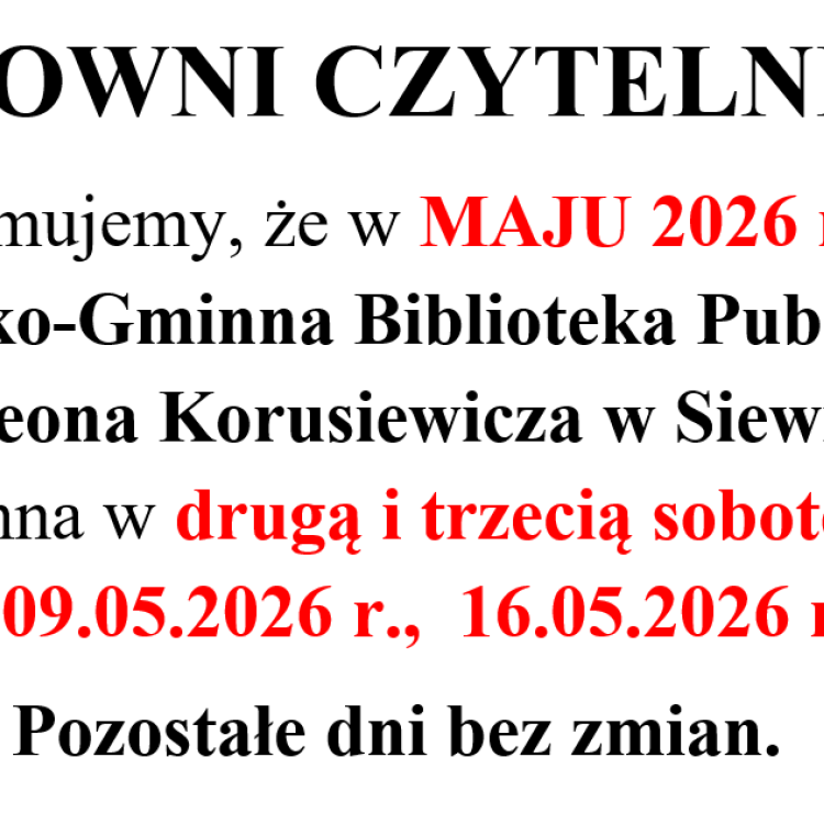 Soboty - maj 2026