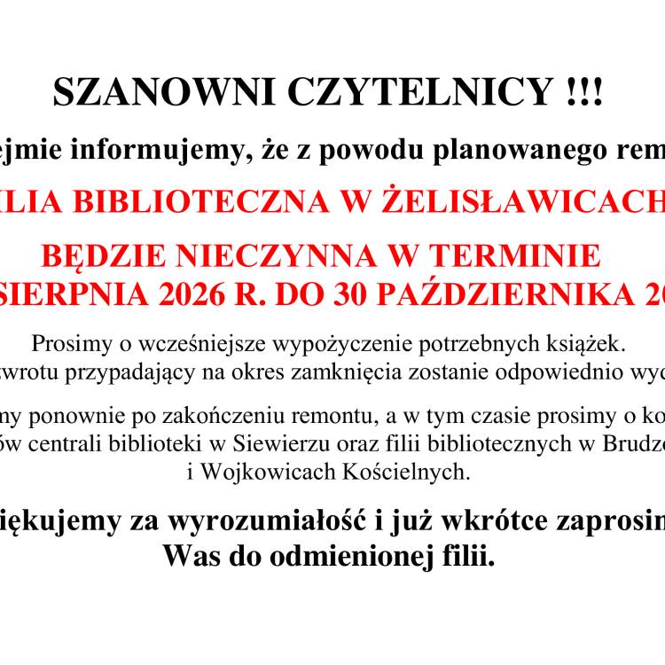 Informacja dla czytelników
